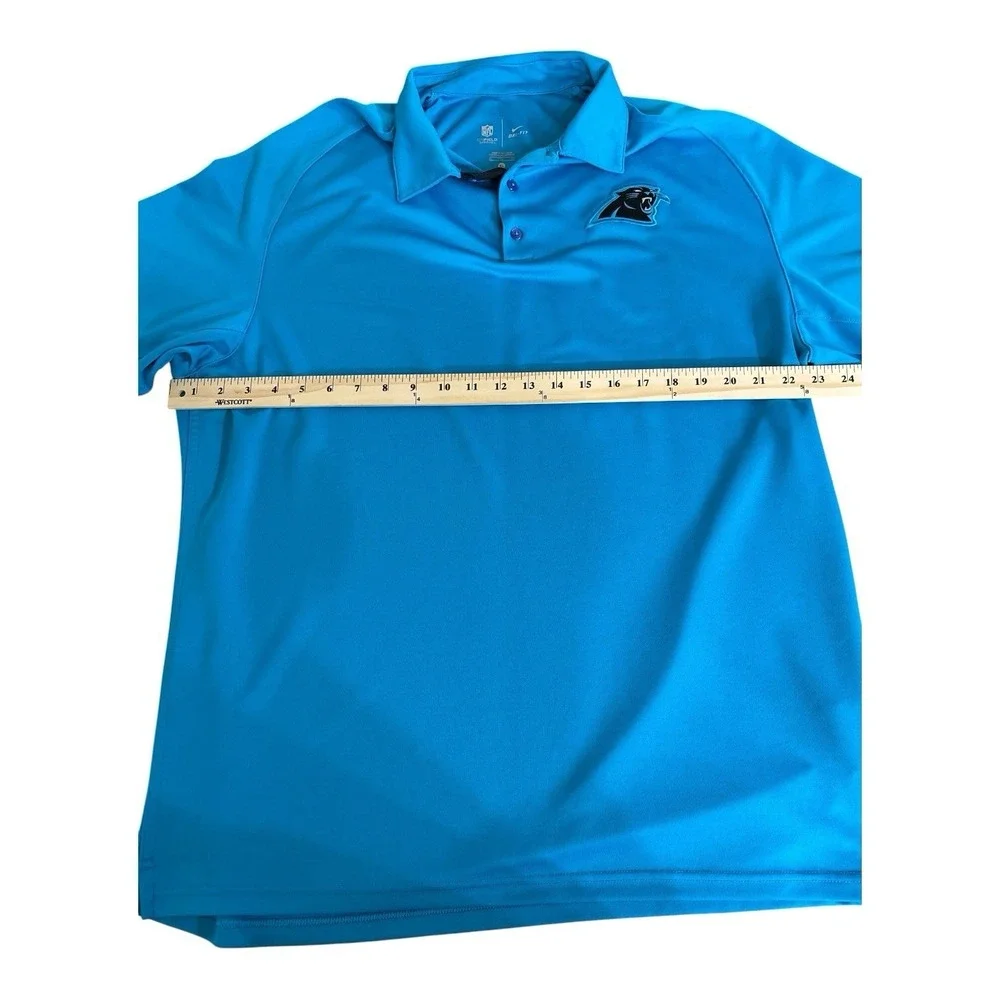 NFL Carolina Panthers‎ Blue DRI-FIT Short Sleeve Polo Shirt By Nike, Size XL
